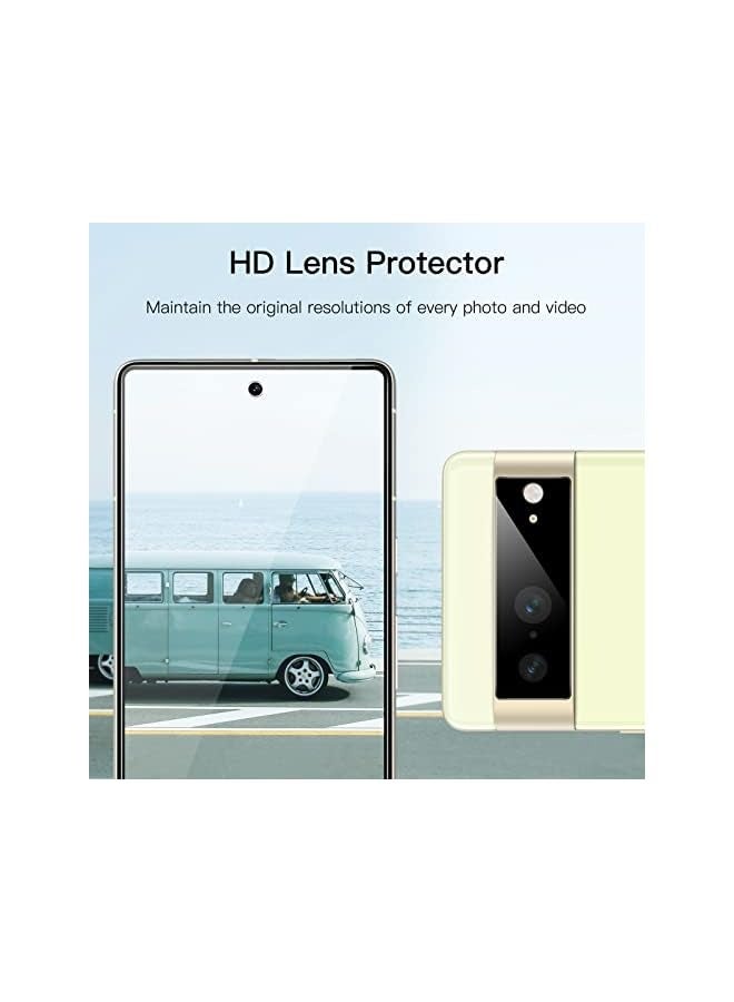 جي تيك واقي شاشة لهاتف Google Pixel 7 مع واقي عدسة الكاميرا، أداة تركيب سهلة، غشاء زجاجي مقوى، متوافق مع معرف بصمة الإصبع، شفاف عالي الدقة، عبوة من قطعتين لكل منهما - Image 2