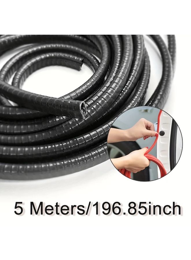 5 Meter Gray Universal Car Door Edge Protector Anti Collision Rubber Strip - Image 1
