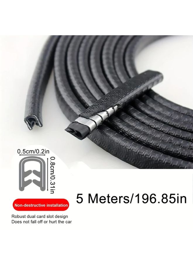 5 Meter Gray Universal Car Door Edge Protector Anti Collision Rubber Strip - Image 2