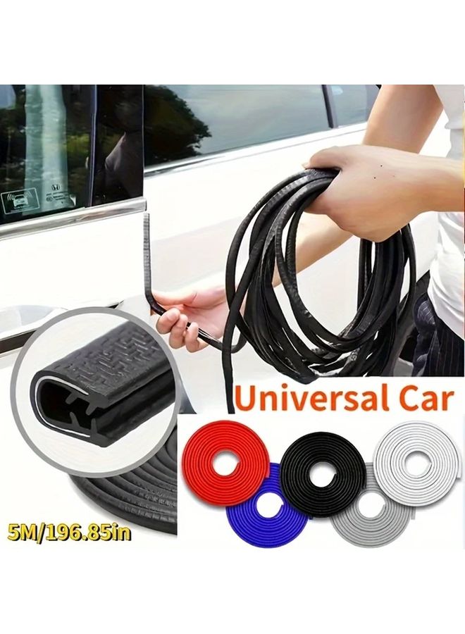 5 Meter Gray Universal Car Door Edge Protector Anti Collision Rubber Strip - Image 3