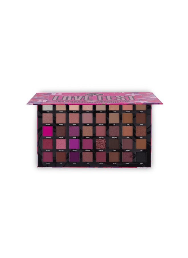 W7 Love Fest Pressed Pigment Palette - 40 Playful Party Colors With Matte, Shimmer, Glitters - Flawless Long-Lasting Bold Makeup  - Image 1