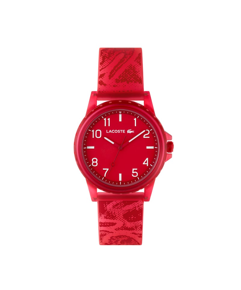 LACOSTE Round Analog Unisex'S Red Tr90 Case  Watch - Image 3