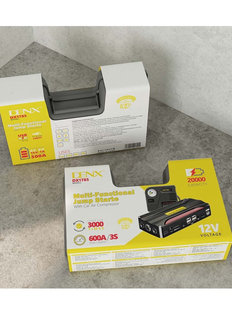 Denx Denx DX1785 portable battery with car subscription for the car with a power of 20000 mAh + multi-use air blower  - Image 5