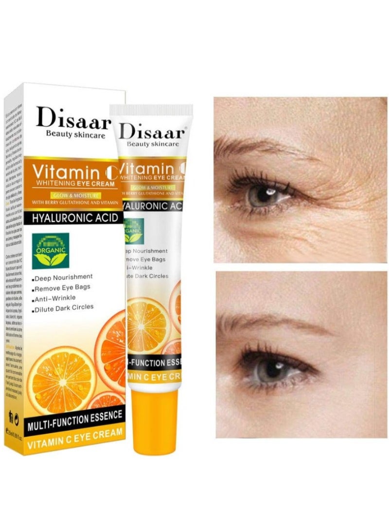 Disaar Anti-aging Anti Wrinkle Vitamin C Hyaluronic Acid Deep Nourishment Whitening Eye Cream - 25ml - Image 2