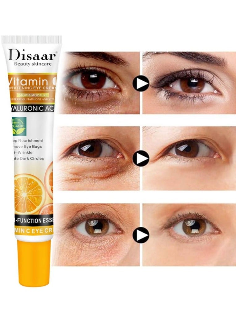 Disaar Anti-aging Anti Wrinkle Vitamin C Hyaluronic Acid Deep Nourishment Whitening Eye Cream - 25ml - Image 3