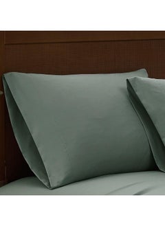 London Fog London Fog – Garment Wash Solid Twin 4 Piece Sheet and Pillowcase Set – Soft Microfiber Fabric – Green  - Image 4