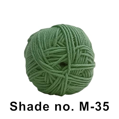 VCR 4ply Mehndi Green Yarn, 100 Grams Hank, 190 Meters Length, Acrylic Ball for Crochet and Knitting, Soft Crosia Threads, Pack of 1 Yarn, Suitable for DIY Crafts - Image 2