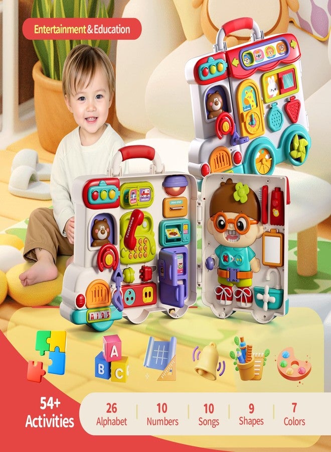 MEWOCHEE 54-in-1 English & Spanish Musical Busy Board Montessori Toys, Early Educational Montessori Toy for 1 2 3 Year Old Boys, Bilingual Learning Toy Gifts for 1+ Year Old Boys - Image 3