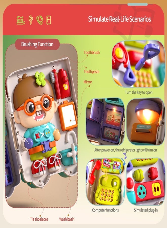 MEWOCHEE 54-in-1 English & Spanish Musical Busy Board Montessori Toys, Early Educational Montessori Toy for 1 2 3 Year Old Boys, Bilingual Learning Toy Gifts for 1+ Year Old Boys - Image 4