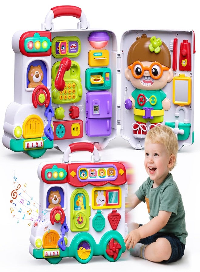 MEWOCHEE 54-in-1 English & Spanish Musical Busy Board Montessori Toys, Early Educational Montessori Toy for 1 2 3 Year Old Boys, Bilingual Learning Toy Gifts for 1+ Year Old Boys - Image 1