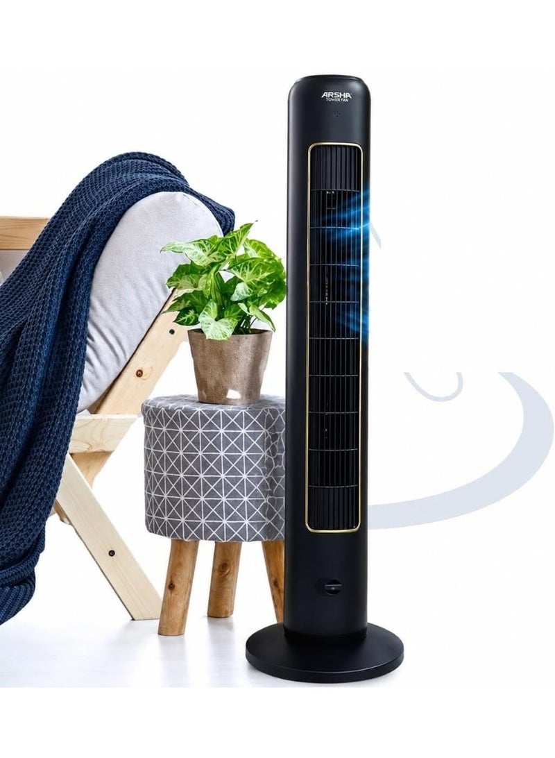 آرشيا مروحة برجية عمودية أرشيا بتصميم عصري ونظام توزيع هواء، لون أسود - TF050-3845 - Image 5