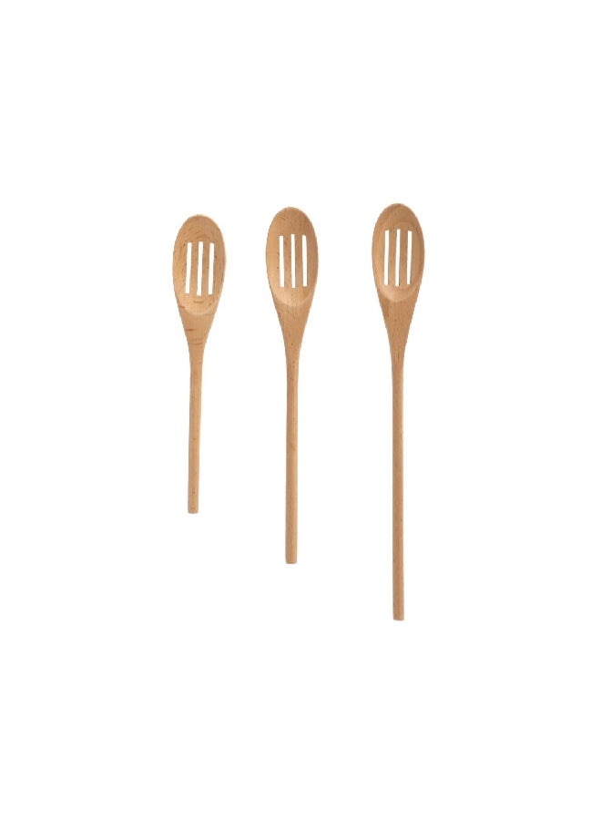 Chef Craft 3-Piece Dishwasher Safe Wooden Slotted Spoon Set Brown 40.64 x 10.16 x 3.18 cm 20985 - Image 2