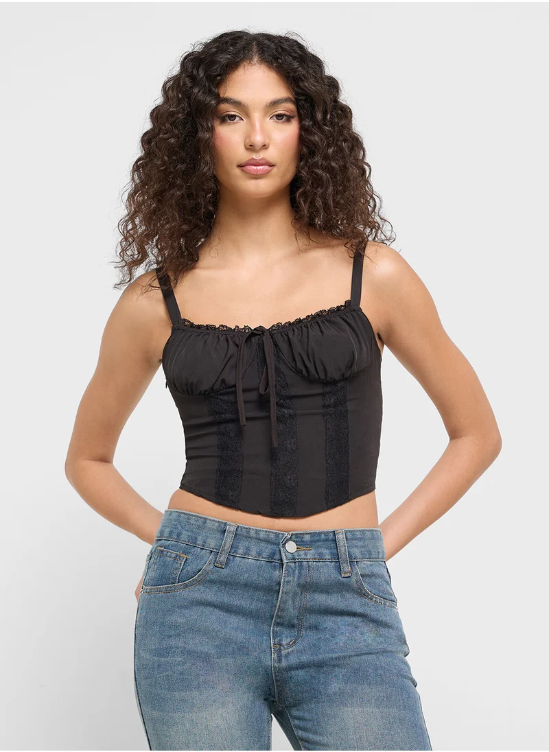 جينجر Lace Detail Corset Top
