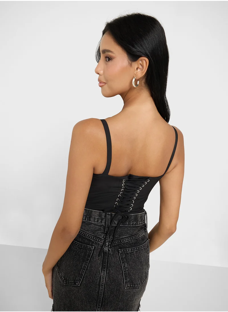 Ginger Lace Detail Corset Top
