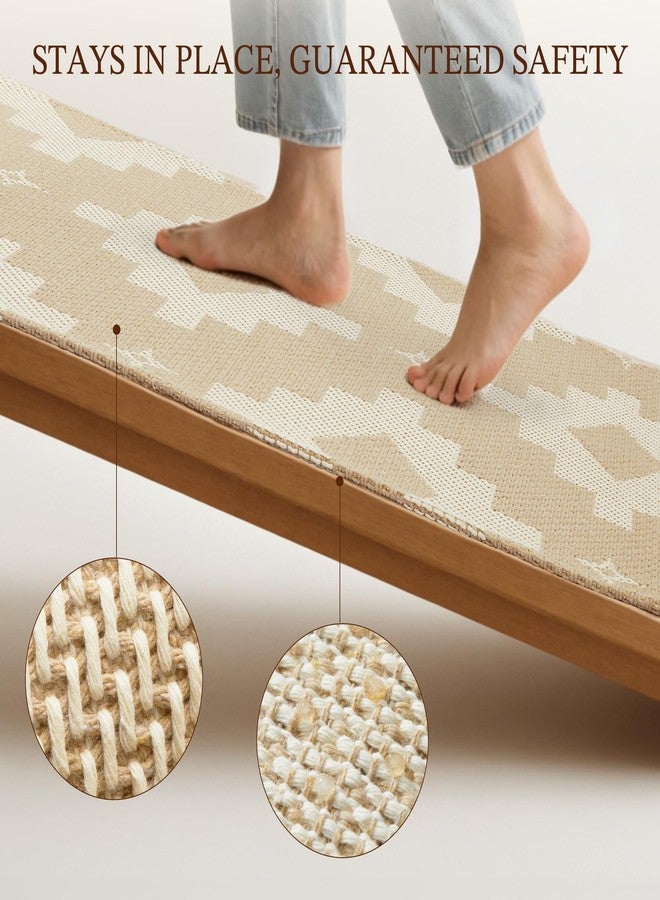 MatEssenz 2x4 Washable Runner Rug, Boho Geometric Woven Entryway Mat, Pet Friendly Small Accent Rug for Hallway, Kitchen & Laundry Room, Neutral Decor, Beige - Image 3