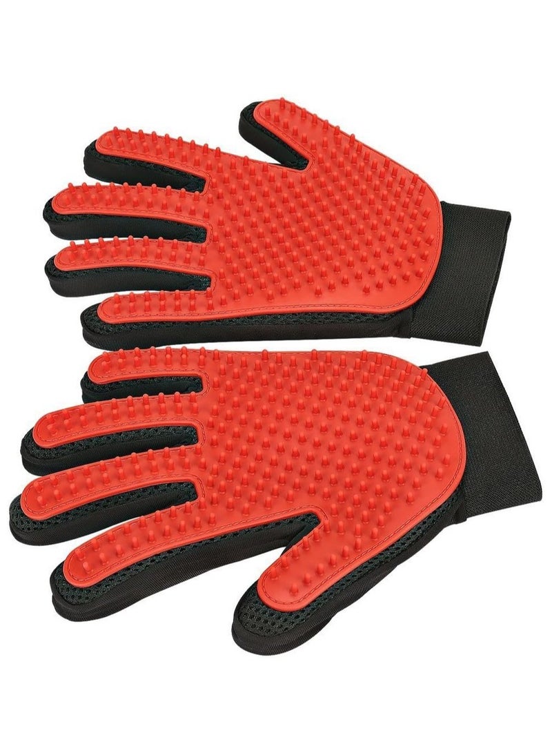 Generic Pet Grooming Glove Gentle Deshedding Brush Glove - Efficient Pet Hair Remover Mitt Enhanced Five Finger Design - Perfect for Dog & Cat with Long & Short Fur - Image 1