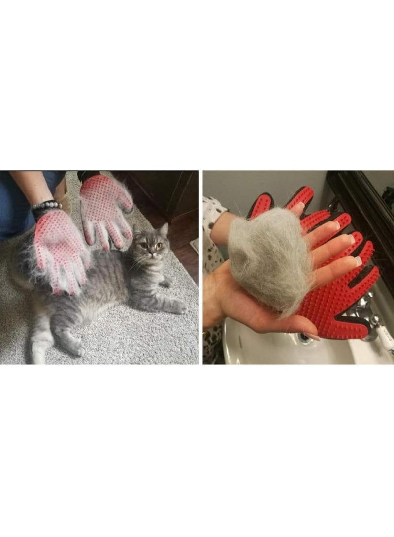 Generic Pet Grooming Glove Gentle Deshedding Brush Glove - Efficient Pet Hair Remover Mitt Enhanced Five Finger Design - Perfect for Dog & Cat with Long & Short Fur - Image 5