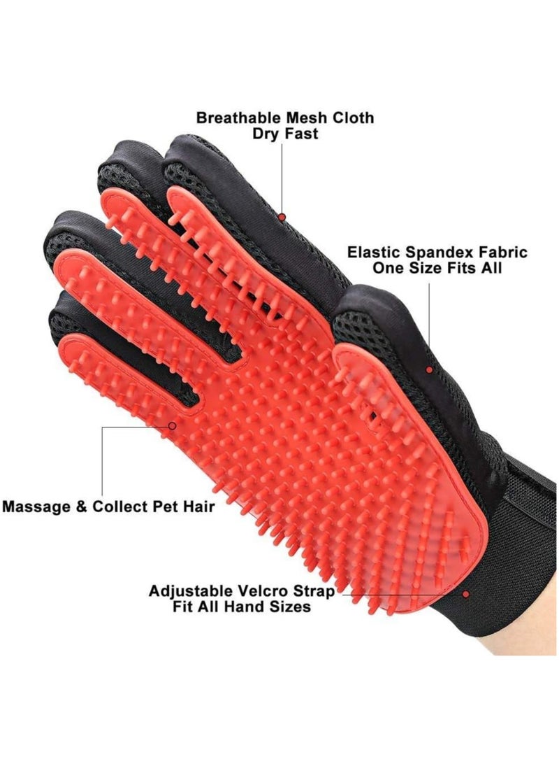 Generic Pet Grooming Glove Gentle Deshedding Brush Glove - Efficient Pet Hair Remover Mitt Enhanced Five Finger Design - Perfect for Dog & Cat with Long & Short Fur - Image 2