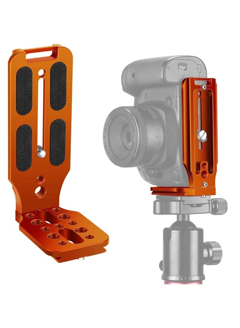 DSLR Camera L Bracket Vertical Horizontal Switching Tripod Quick Release Plate with Screws Wrench Compatible with Canon/Nikon/Sony/DJI Osmo Ronin Zhiyun Stabilizer Tripod Monopod (Orange) - Image 1