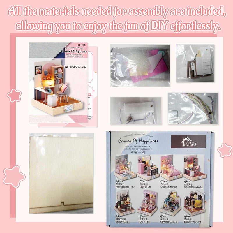 Flever Dollhouse Miniature DIY House Kit Creative Room with Furniture for Romantic Artwork Gift (World of Creativity) - Image 3