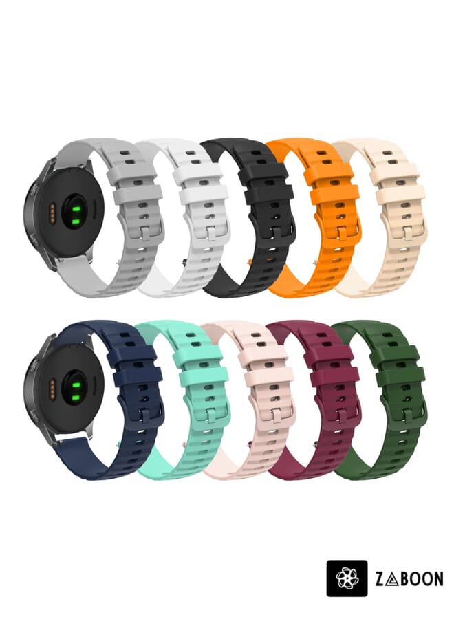 Zaboon Watch Band For Amazfit Pop Pro 20mm Wavy Dot Pattern Solid Color Silicone - Image 4