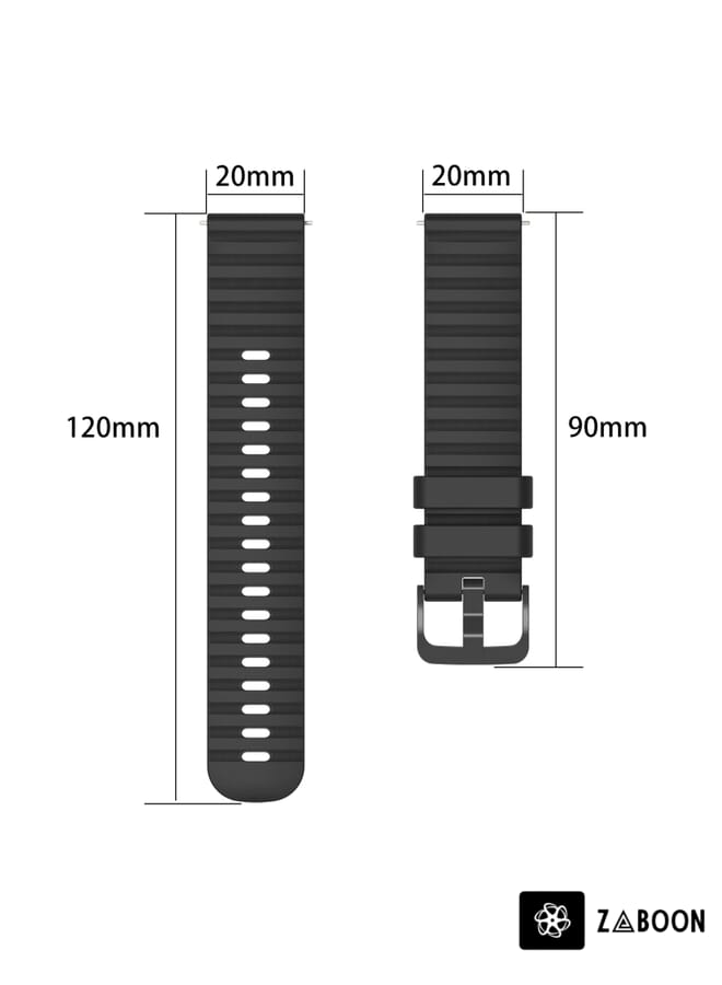 Zaboon Watch Band For Amazfit Pop Pro 20mm Wavy Dot Pattern Solid Color Silicone - Image 5