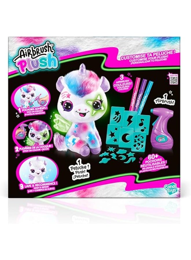 Canal Toys Canal Toys DIY Glow-in-the-Dark Unicorn Plush Toy with Airbrush, Markers & Stencils – Washable & Reusable Craft Kit for Kids - Image 5