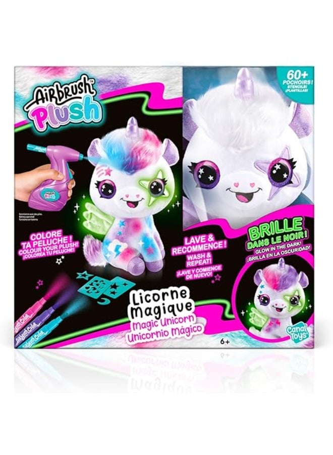 Canal Toys Canal Toys DIY Glow-in-the-Dark Unicorn Plush Toy with Airbrush, Markers & Stencils – Washable & Reusable Craft Kit for Kids - Image 4