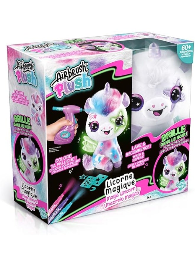 Canal Toys Canal Toys DIY Glow-in-the-Dark Unicorn Plush Toy with Airbrush, Markers & Stencils – Washable & Reusable Craft Kit for Kids - Image 1