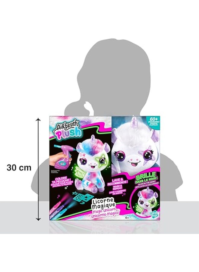 Canal Toys Canal Toys DIY Glow-in-the-Dark Unicorn Plush Toy with Airbrush, Markers & Stencils – Washable & Reusable Craft Kit for Kids - Image 3