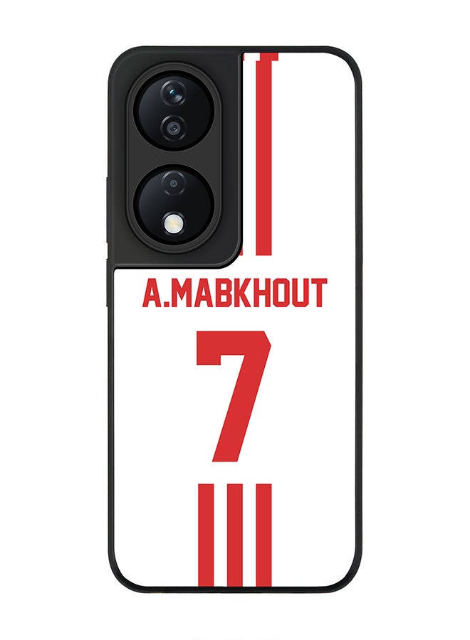 Stylizedd Rugged Black Edge Case for Honor X7b, Slim fit Case Flexible Anti Drop TPU Gel Thin Cover -  Football Team - UAE, Player Name - A.Mabkhout - Image 1