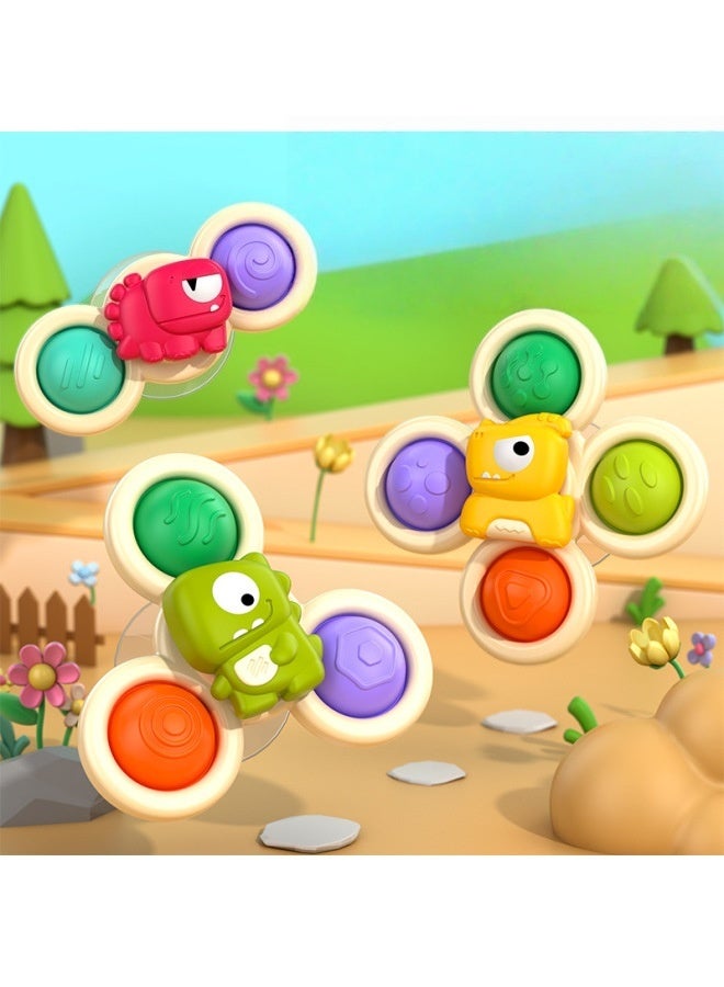Dinosaur Suction Spinner Teether Toy - Food Grade Silicone Baby Toy, Cartoon Table Chair Educational Early Learning Toy - Image 5
