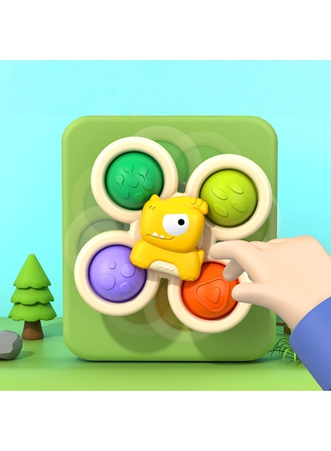 Dinosaur Suction Spinner Teether Toy - Food Grade Silicone Baby Toy, Cartoon Table Chair Educational Early Learning Toy - Image 4