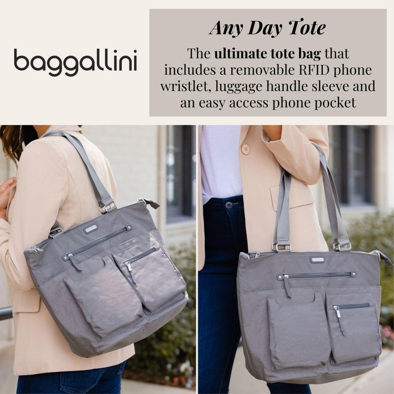 Baggallini Any Day Tote with RFID Phone Wristlet - Adjustable Crossbody Tote Bag for Women - Lightweight Travel Bag - Image 2