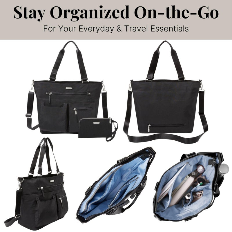 Baggallini Any Day Tote with RFID Phone Wristlet - Adjustable Crossbody Tote Bag for Women - Lightweight Travel Bag - Image 5