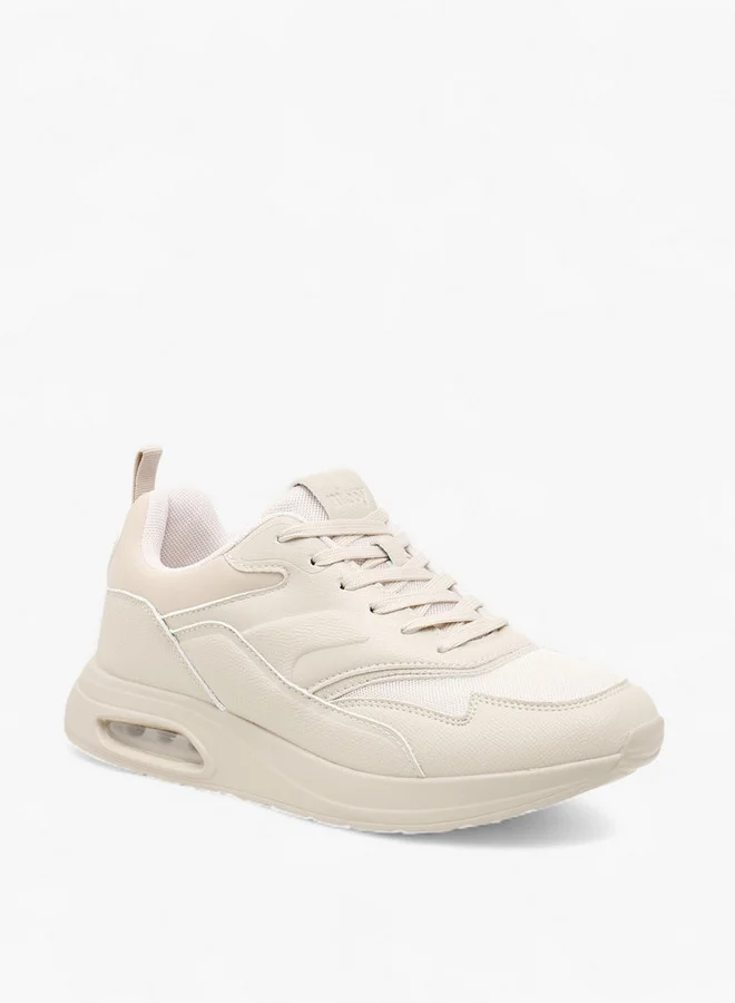 ميسي Women's Panelled Sneakers with Lace-Up Closure