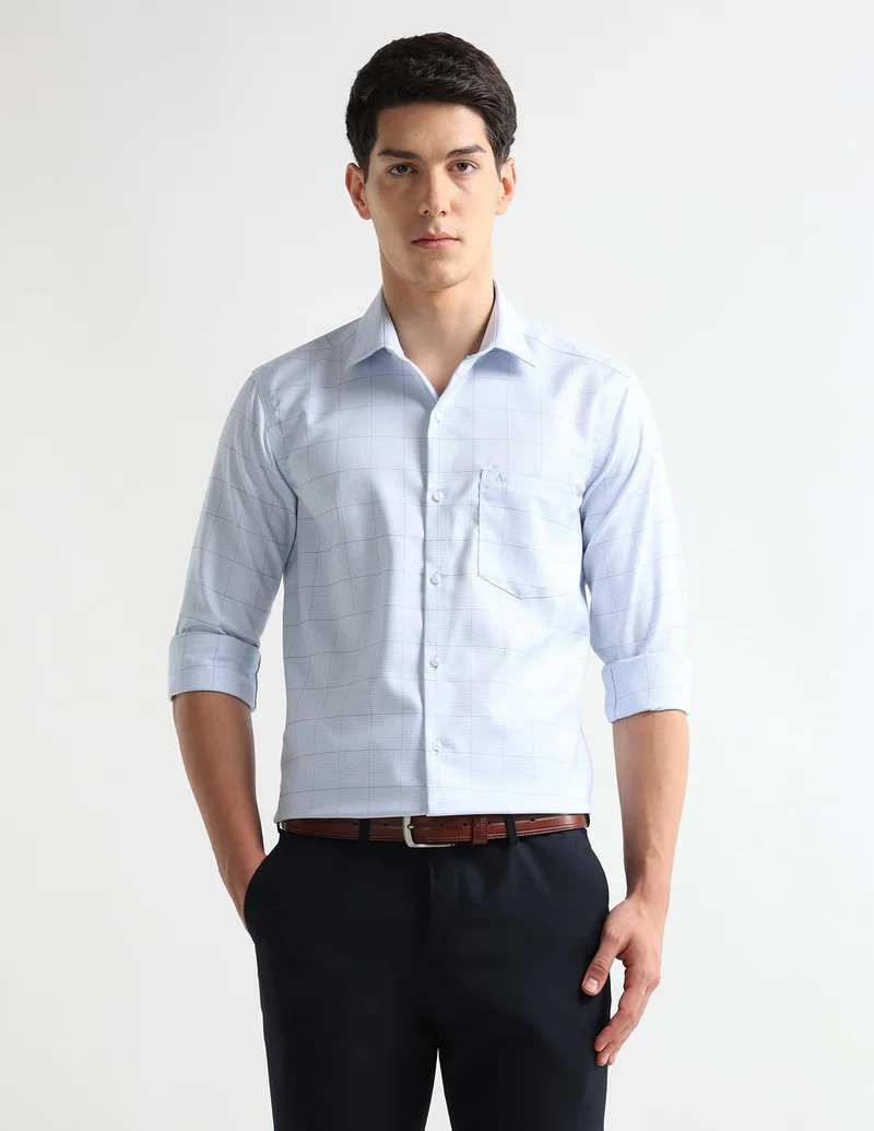 Arrow Windowpane Checked Auto Press 4Dp Shirt