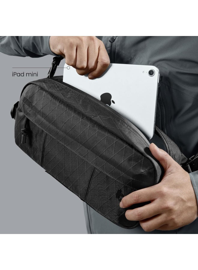 Tomtoc Wander-T26 X-Pac 5.5L Daily Sling Bag – Waterproof Tech & Gaming Crossbody Bag for 8.3” iPad Mini, Steam Deck/OLED, Nintendo Switch 2, ROG Xbox Ally/ROG Ally X, Nintendo Switch/OLED - Image 3