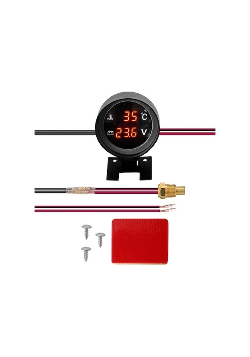 Universal Water Temperature Voltmeter Two-in-One Combination Meter - Dual-Function Design Combines Water Temperature Monitoring Voltage Measurement in One Compact Device for Vehicles - Image 1