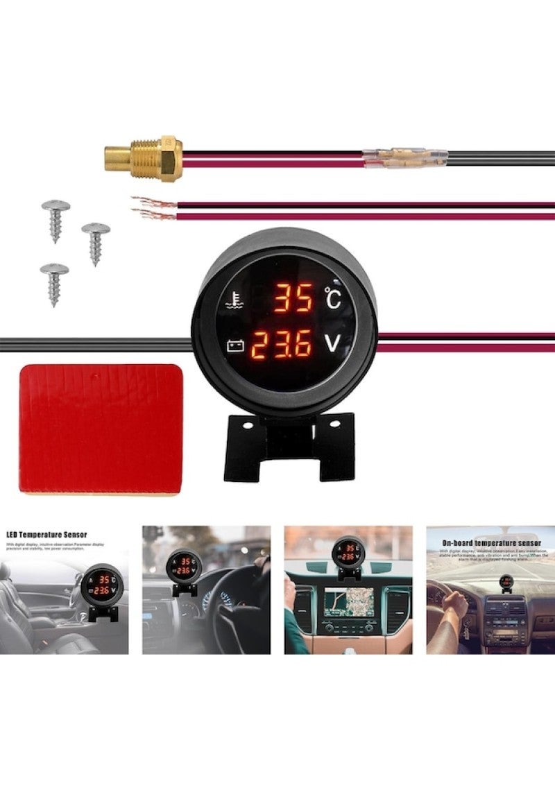 Universal Water Temperature Voltmeter Two-in-One Combination Meter - Dual-Function Design Combines Water Temperature Monitoring Voltage Measurement in One Compact Device for Vehicles - Image 4