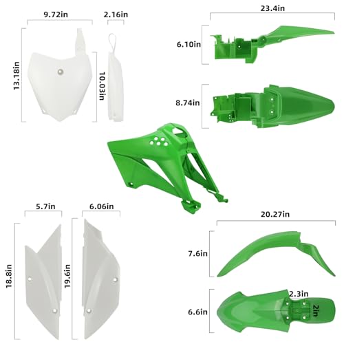 CHANGCHENG Dirt Bike Plastic Kits for KLX110 Rear Fender + Front Fender + Side Cover + Fuel Tank Cover + Number Plate Fairing Body Set for KLX 110/KLX 110L 2010-2025 - Image 4