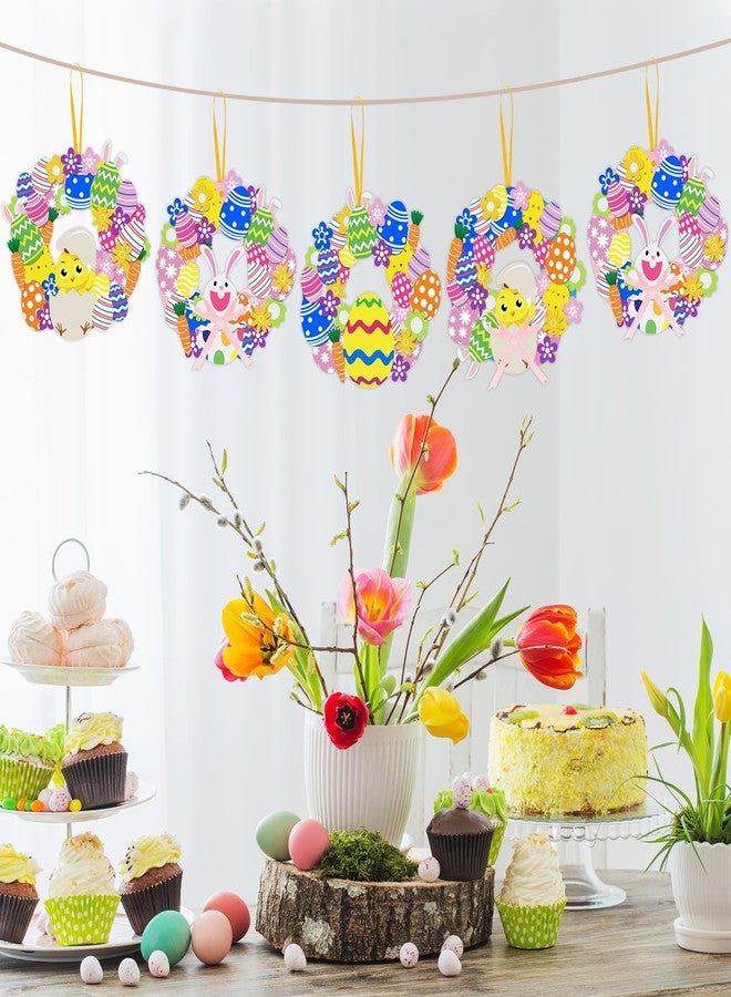 Openfly 12 Sets Easter Wreath Signs Decorations, Easter Foam Crafts Stickers for Spring Classroom Home Activity - Image 2