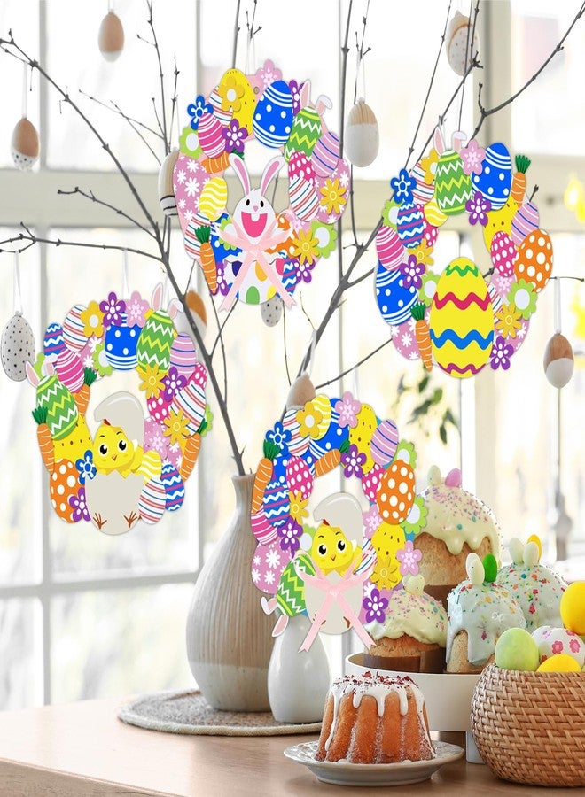 Openfly 12 Sets Easter Wreath Signs Decorations, Easter Foam Crafts Stickers for Spring Classroom Home Activity - Image 3