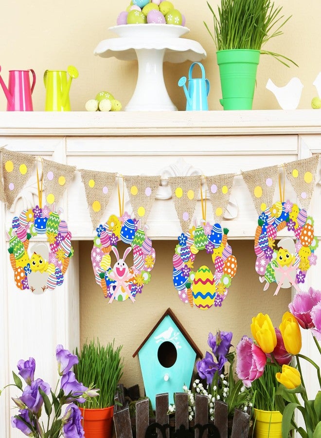 Openfly 12 Sets Easter Wreath Signs Decorations, Easter Foam Crafts Stickers for Spring Classroom Home Activity - Image 4