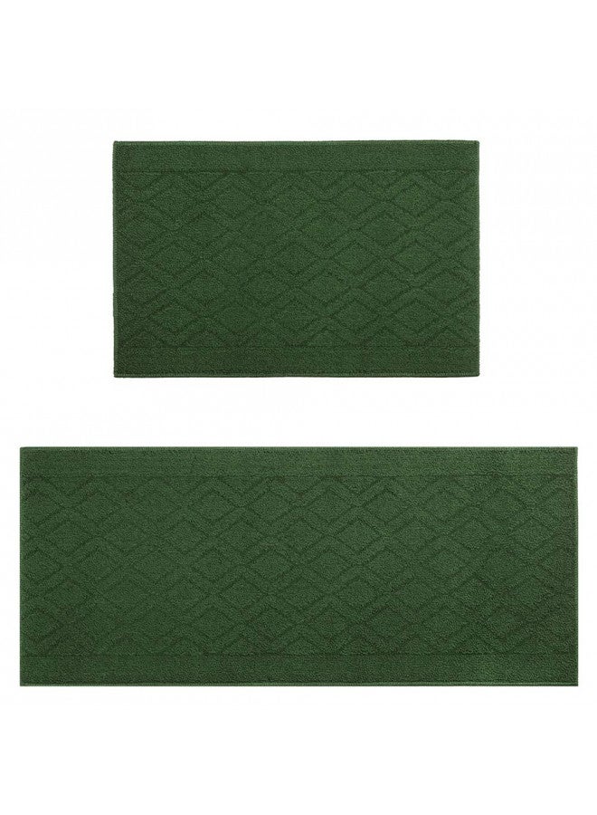COSY HOMEER COSY HOMEER 48x20 Inch/30X20 Inch Kitchen Rug Mats Made of 100% Polypropylene 2 Pieces Soft Kitchen Mat Specialized in Anti Slippery and Machine Washable for Home Kitchen,Green - Image 3