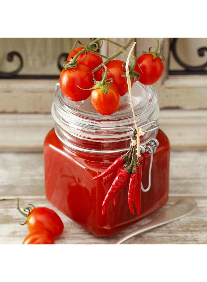 SPANLA Spice Jars, 12 Pack 4oz Small Glass Jars with Airtight Hinged Lid, With 12 Spice Labels & Silicone Funnels, Airtight Glass Jars for Spices, Art Craft Storage (12 Pack) - Image 3