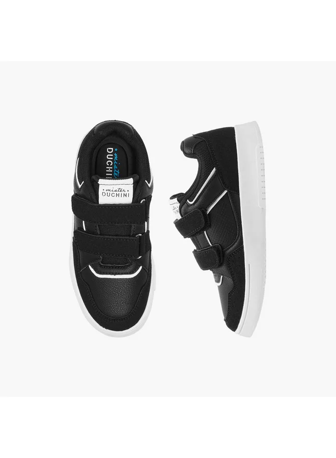 Mister Duchini Boys Panelled Sneakers with Hook and Loop Closure