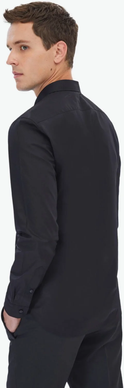 كيب Black Plain Slim Fit Woven Classic 100% Cotton Shirt