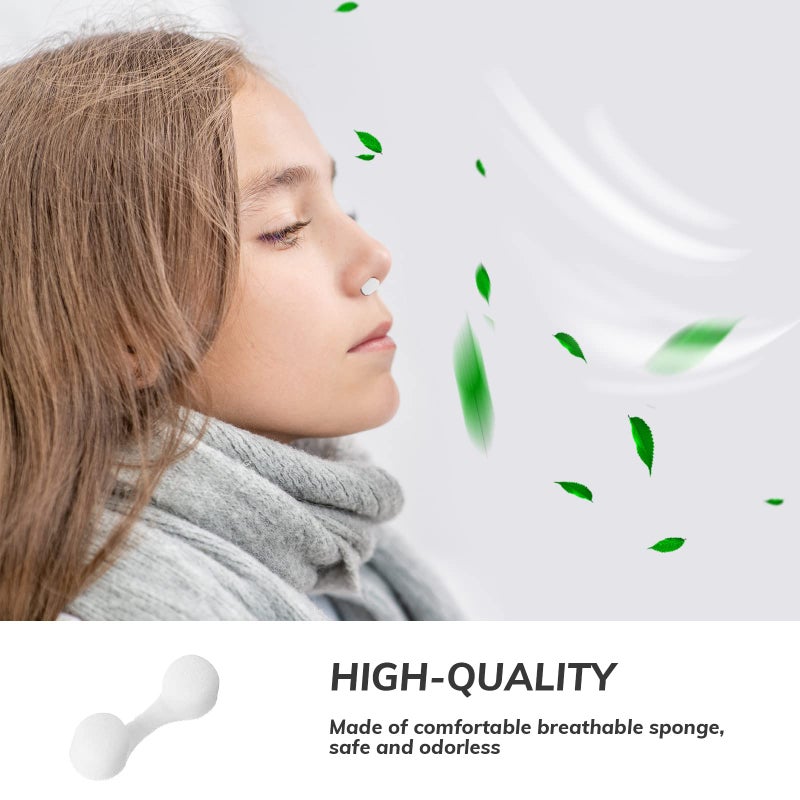 Tondiamo 100 Pieces Nose Plug Filter Disposable Nose Filter Sponge for Women Men Sunless Spray Tanning Outdoor Dust Construction Areas(White) - Image 2