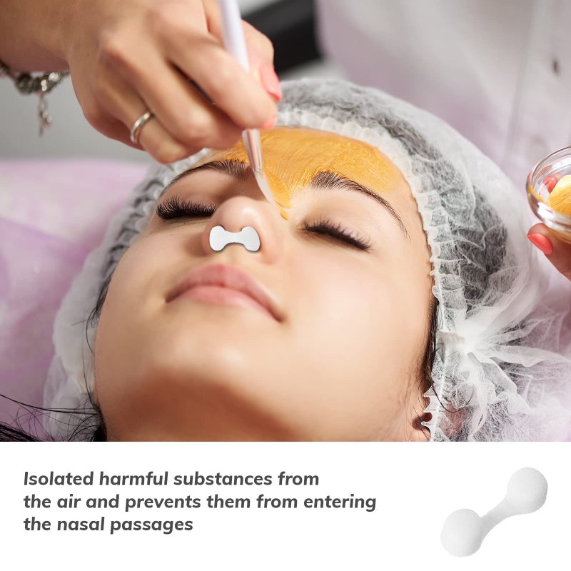 Tondiamo 100 Pieces Nose Plug Filter Disposable Nose Filter Sponge for Women Men Sunless Spray Tanning Outdoor Dust Construction Areas(White) - Image 5